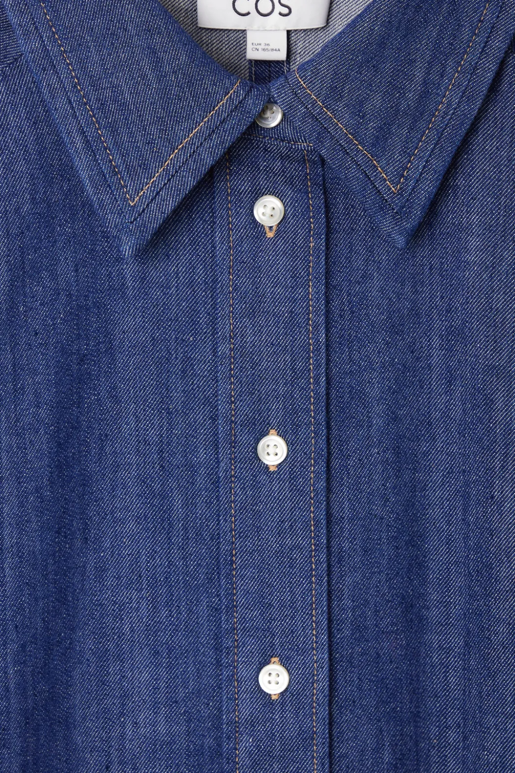 Hot COS ROUNDED DENIM SHIRT DRESS BLUE