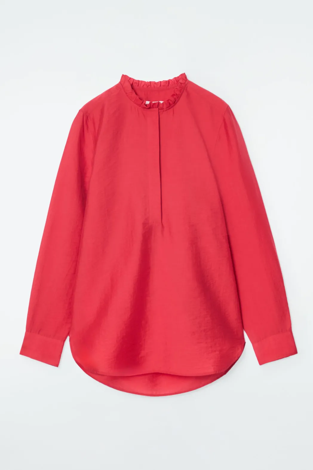 Discount COS RUFFLE-COLLAR POPLIN BLOUSE RED