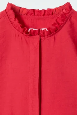 Discount COS RUFFLE-COLLAR POPLIN BLOUSE RED
