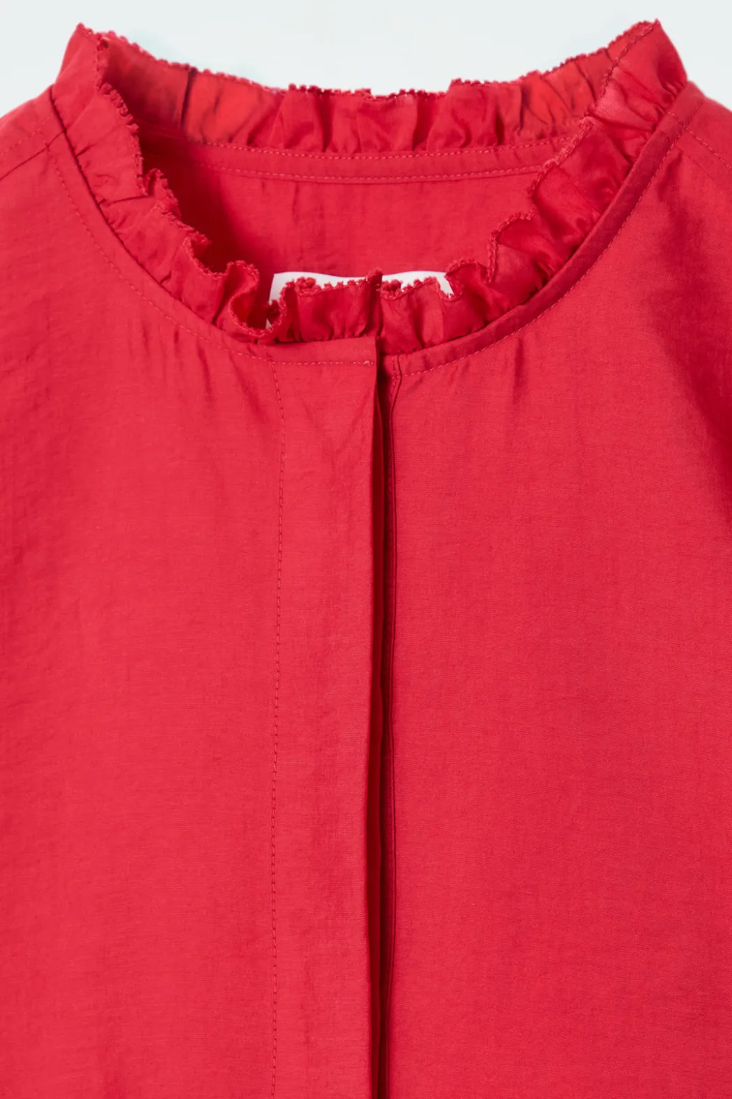 Discount COS RUFFLE-COLLAR POPLIN BLOUSE RED
