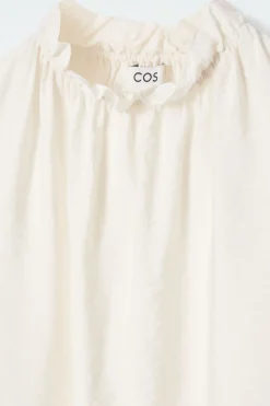 Hot COS RUFFLED HIGH-NECK BLOUSE OFF-WHITE
