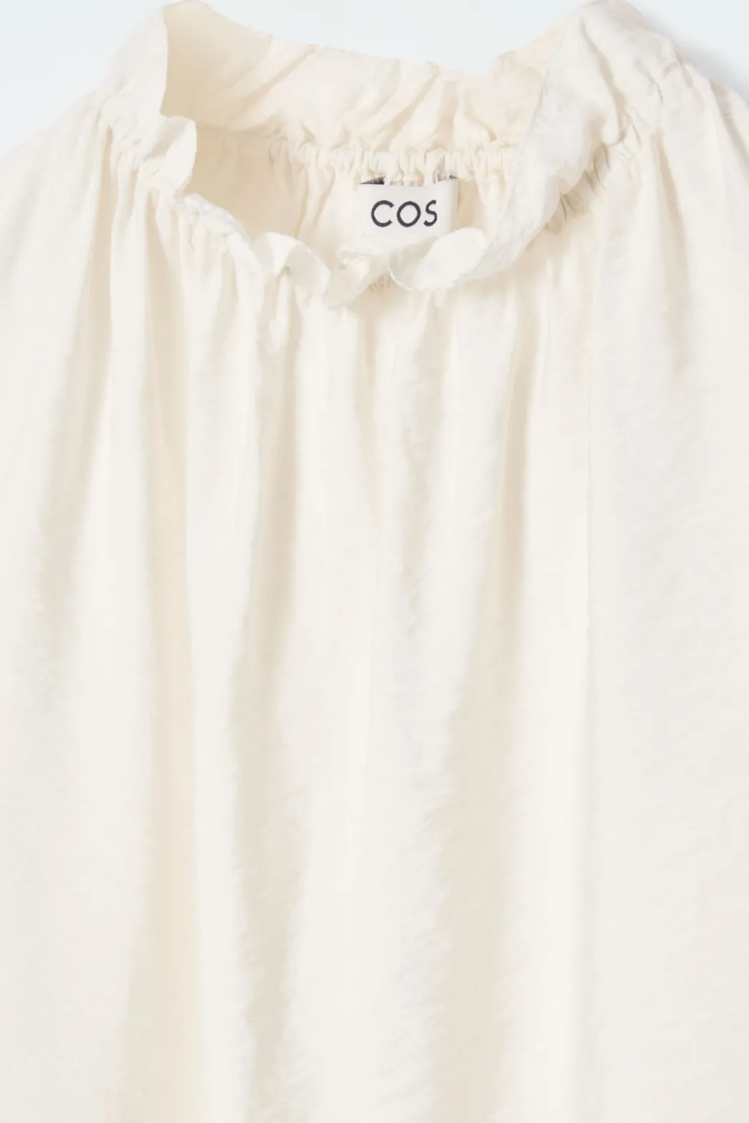 Hot COS RUFFLED HIGH-NECK BLOUSE OFF-WHITE