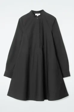Hot COS RUFFLED SWING MINI DRESS BLACK