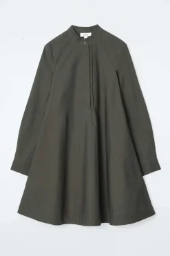 Online COS RUFFLED SWING MINI DRESS DARK KHAKI