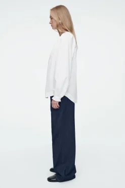 Best COS RUFFLED-CUFF GATHERED BLOUSE WHITE