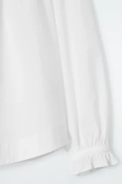 Best COS RUFFLED-CUFF GATHERED BLOUSE WHITE