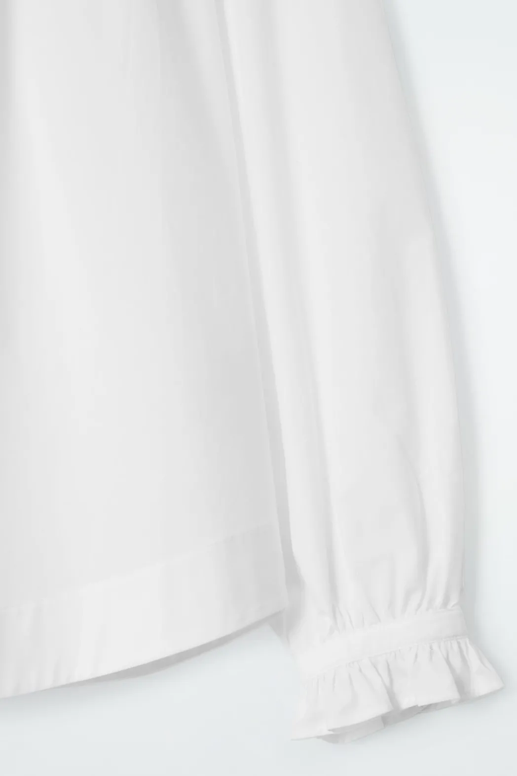 Best COS RUFFLED-CUFF GATHERED BLOUSE WHITE