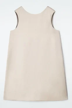 Sale COS SATIN RACER-NECK MINI DRESS OYSTER