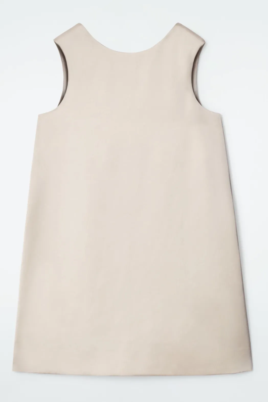 Sale COS SATIN RACER-NECK MINI DRESS OYSTER