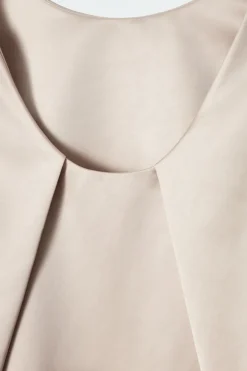 Sale COS SATIN RACER-NECK MINI DRESS OYSTER
