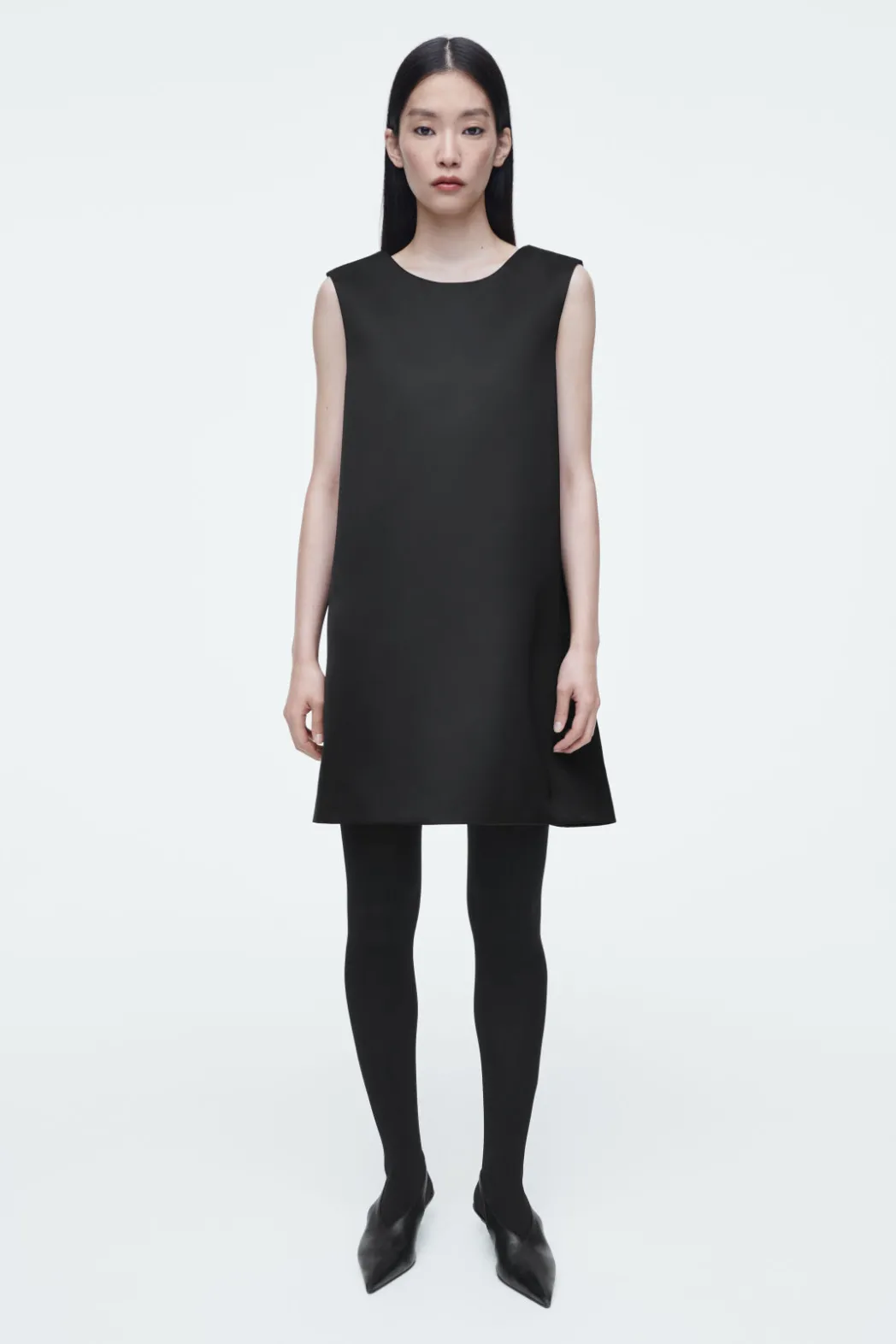 Best COS SATIN RACER-NECK MINI DRESS BLACK