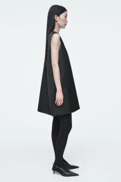 Best COS SATIN RACER-NECK MINI DRESS BLACK