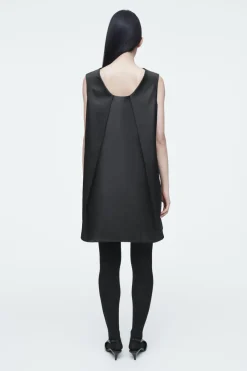 Best COS SATIN RACER-NECK MINI DRESS BLACK
