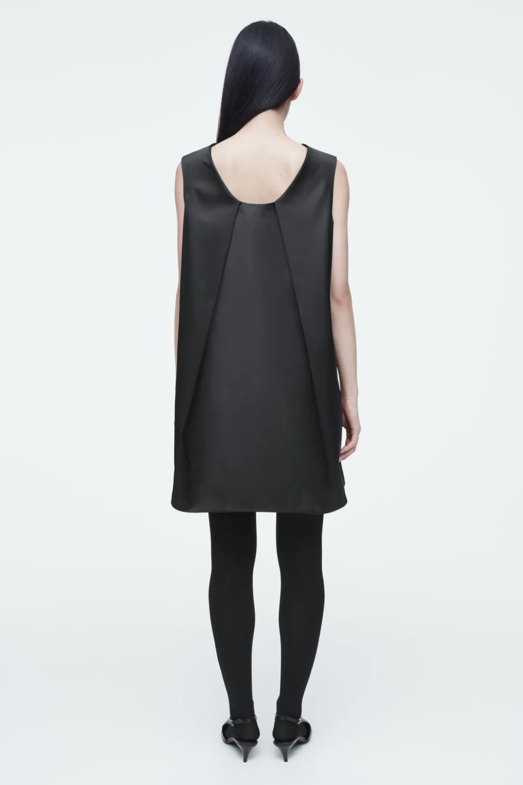 Best COS SATIN RACER-NECK MINI DRESS BLACK
