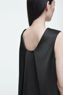 Best COS SATIN RACER-NECK MINI DRESS BLACK