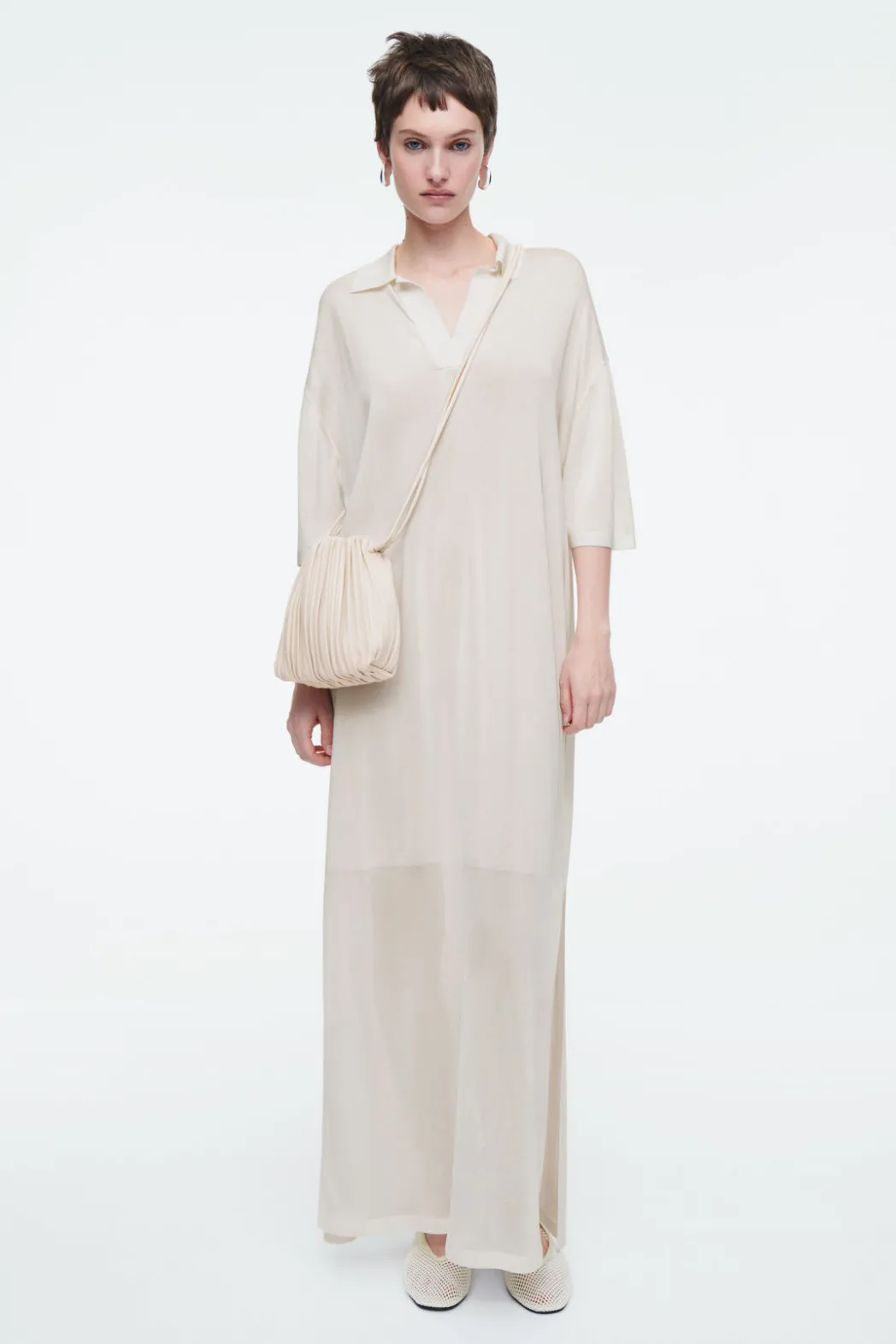 Discount COS SCALLOP CROSSBODY - LEATHER IVORY