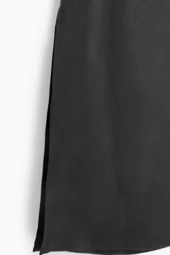 Online COS SCARF-DETAIL LINEN DRESS BLACK