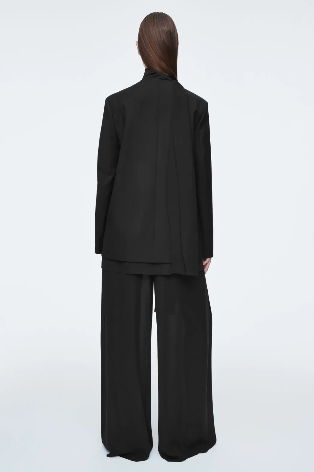 Hot COS SCARF-DETAIL WOOL BLAZER BLACK
