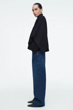 Sale COS SCARF-DETAIL WOOL CAPE NAVY