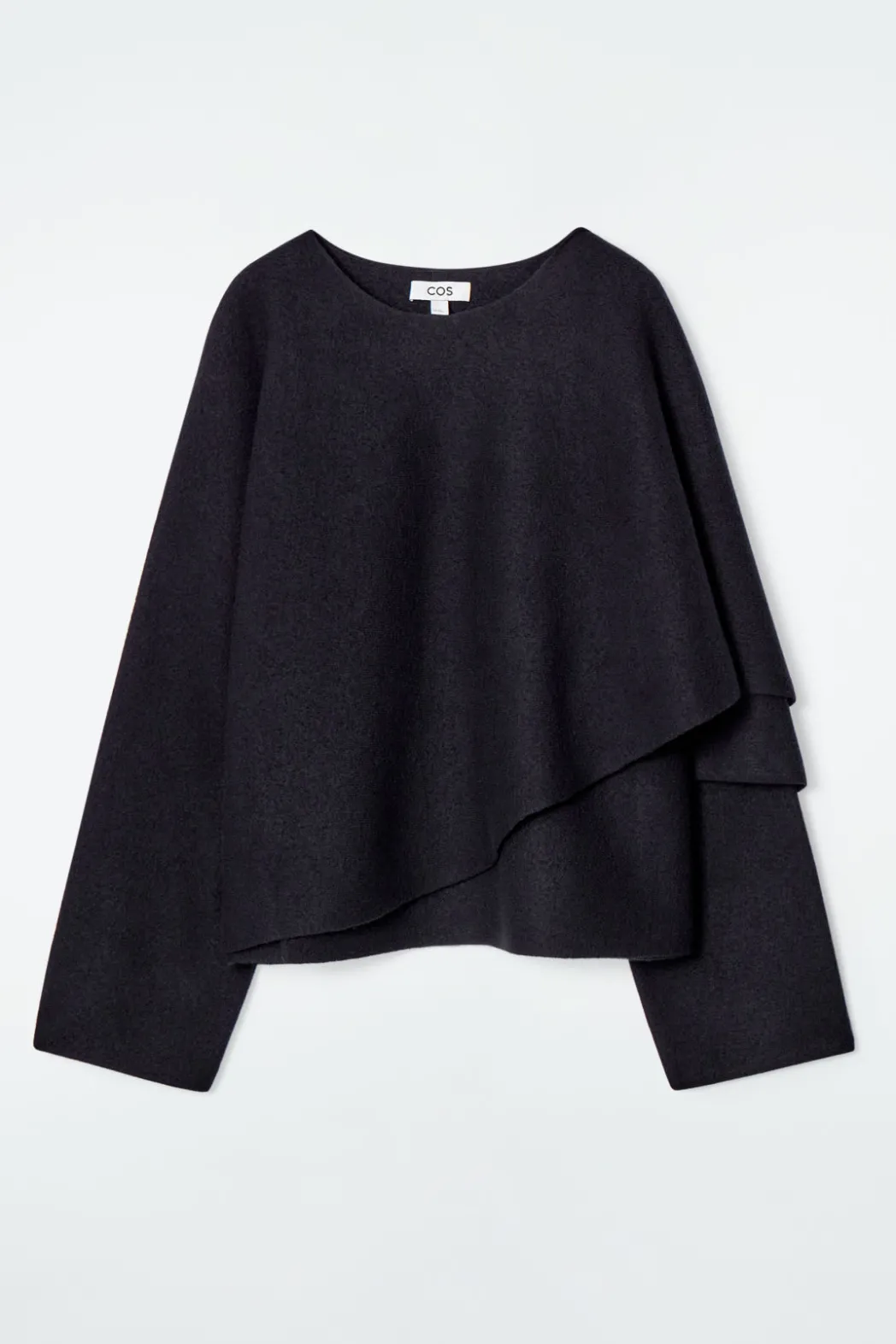 Sale COS SCARF-DETAIL WOOL CAPE NAVY