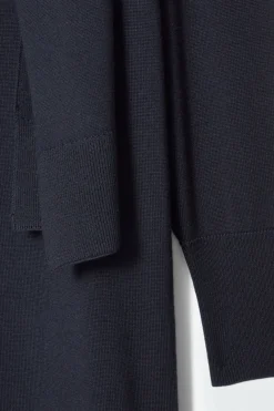 Online COS SCARF-DETAIL WOOL MAXI DRESS NAVY