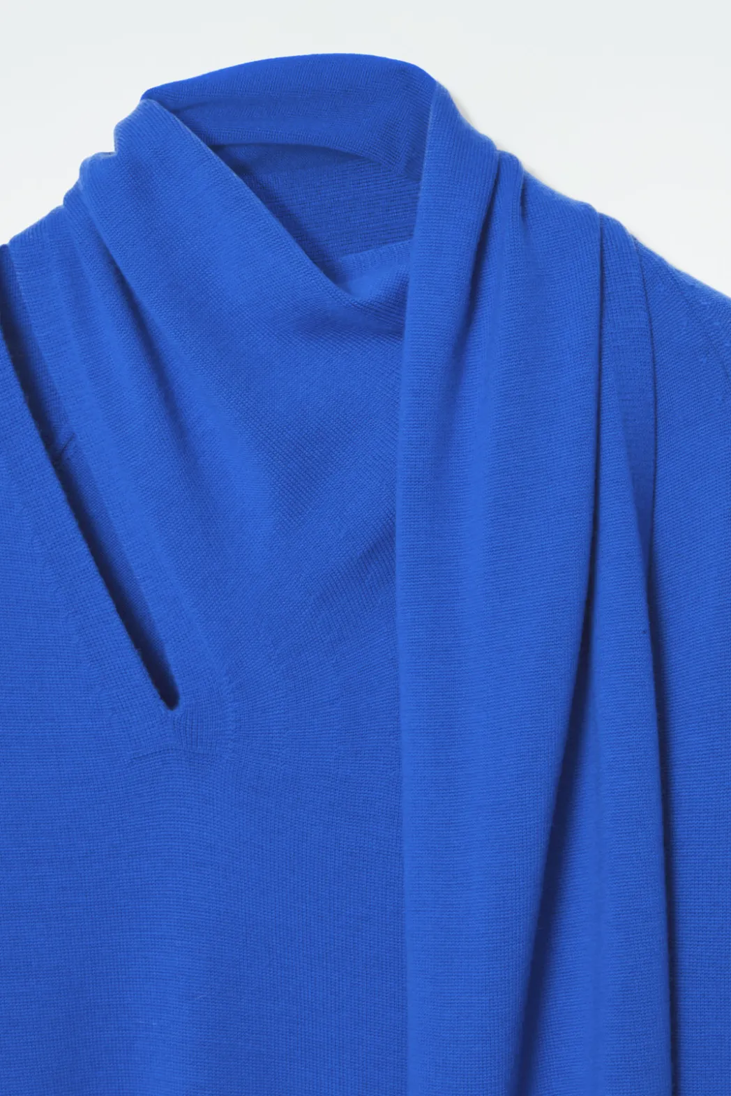 Clearance COS SCARF-DETAIL WOOL MAXI DRESS BLUE