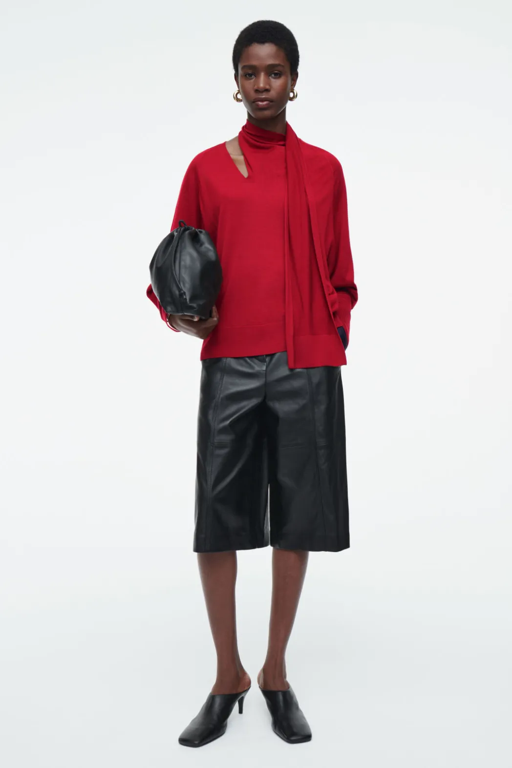 Hot COS SCARF-DETAIL WOOL TURTLENECK SWEATER RED