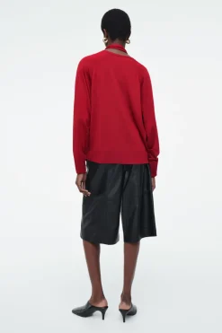 Hot COS SCARF-DETAIL WOOL TURTLENECK SWEATER RED