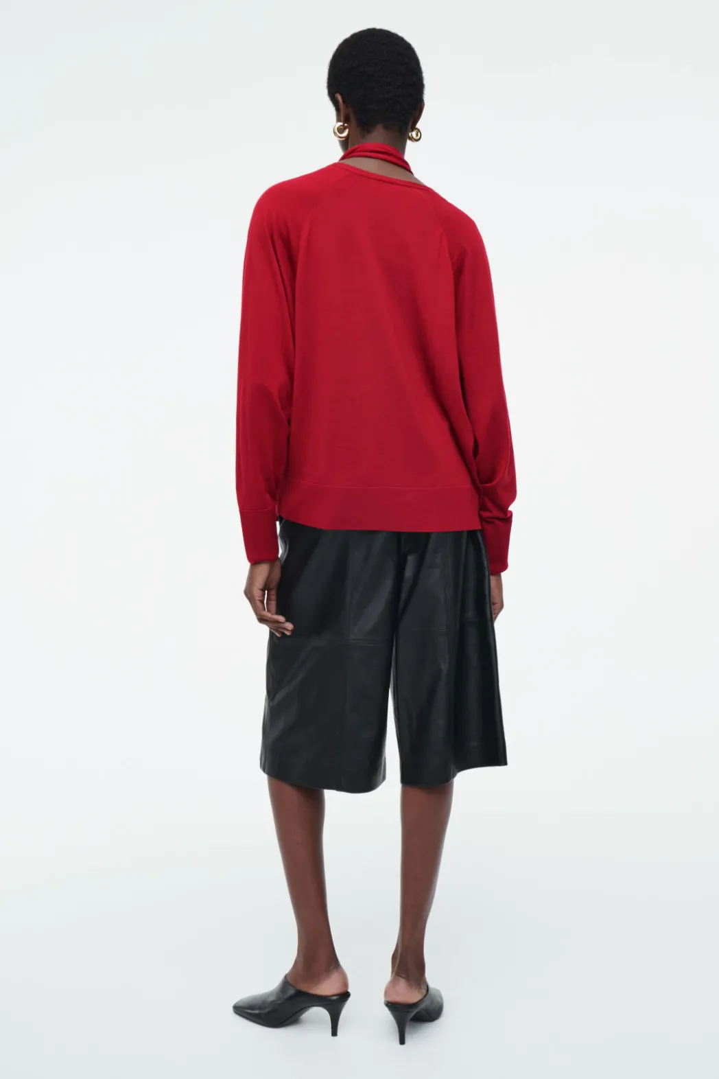 Hot COS SCARF-DETAIL WOOL TURTLENECK SWEATER RED