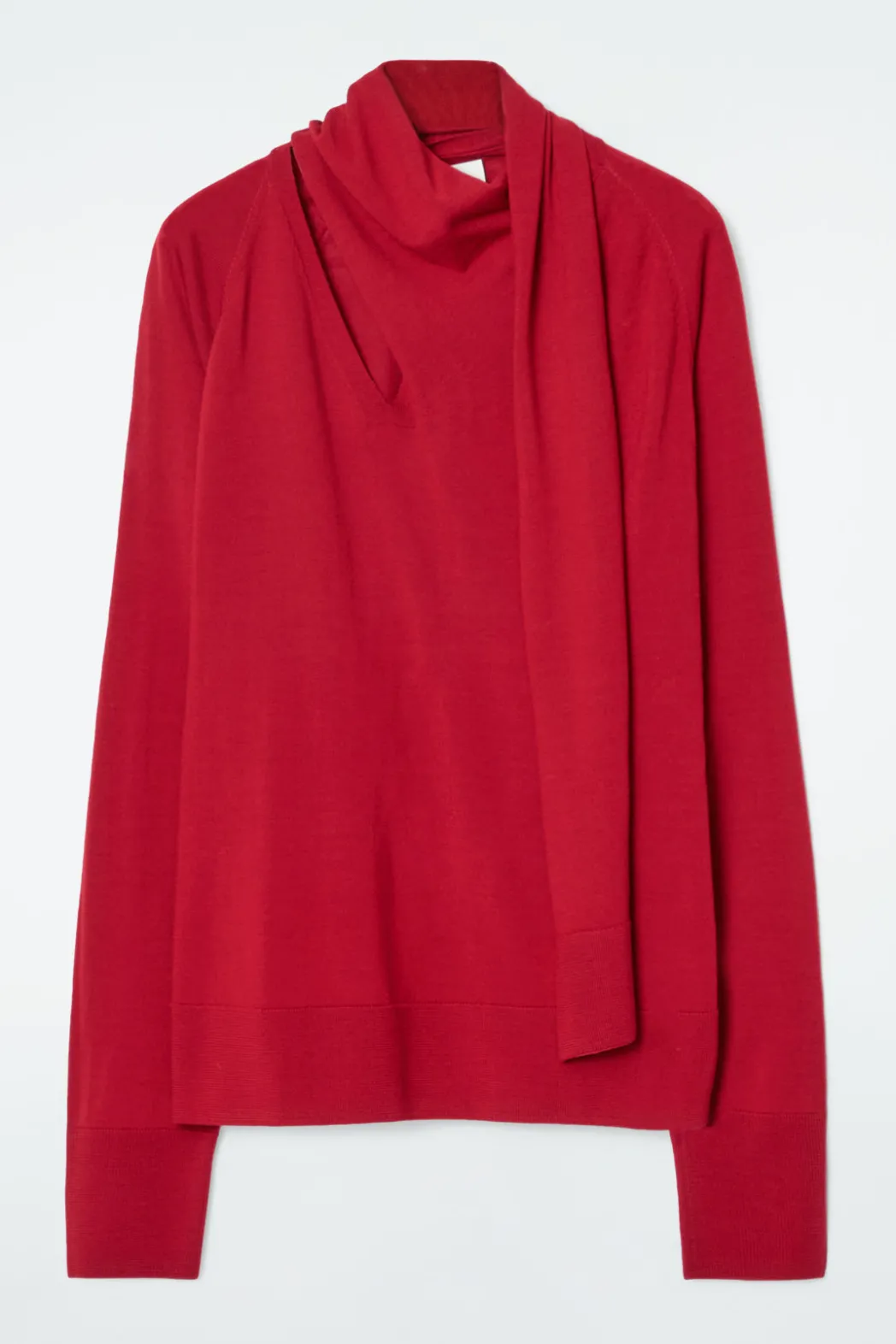 Hot COS SCARF-DETAIL WOOL TURTLENECK SWEATER RED