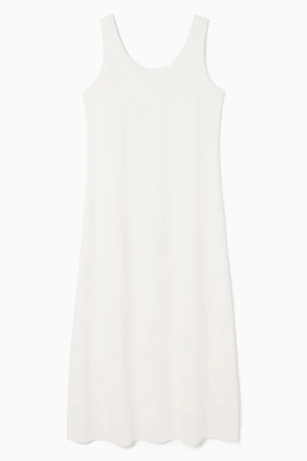 Outlet COS SCOOP-NECK JERSEY MIDI DRESS WHITE