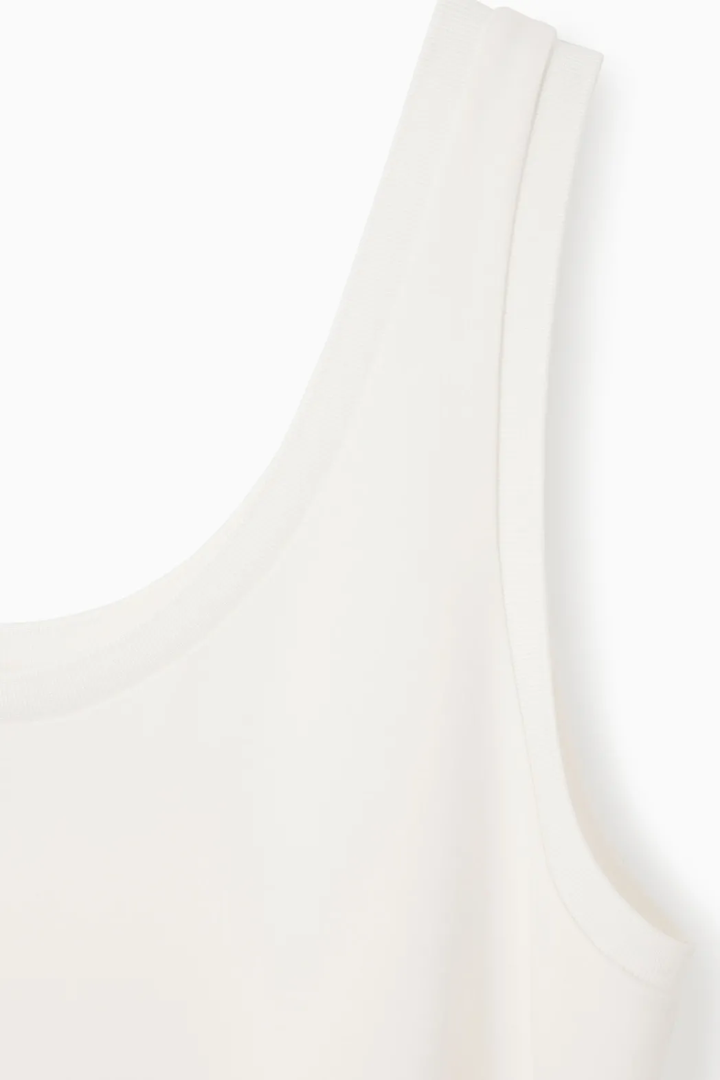 Outlet COS SCOOP-NECK JERSEY MIDI DRESS WHITE