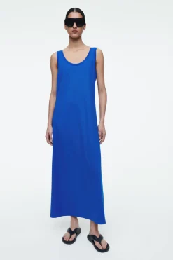 Outlet COS SCOOP-NECK JERSEY MIDI DRESS BLUE