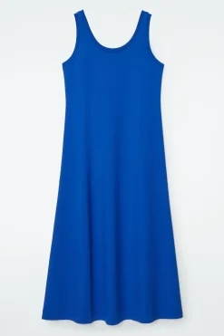 Outlet COS SCOOP-NECK JERSEY MIDI DRESS BLUE