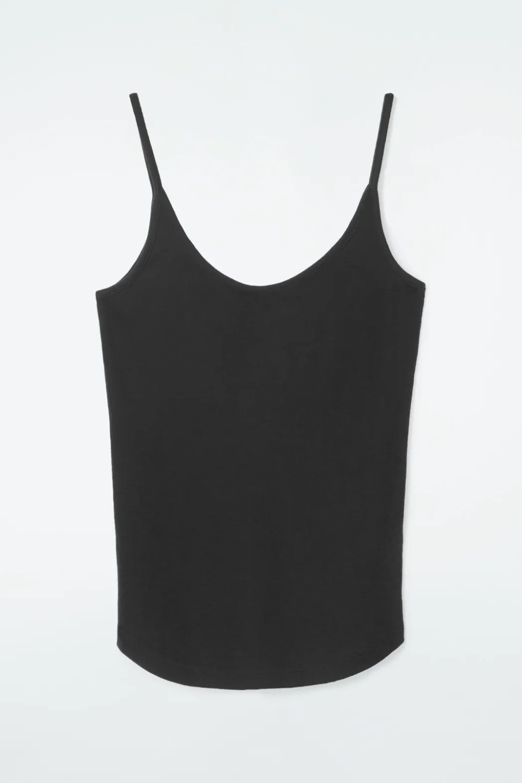 COS SCOOP-NECK MERINO WOOL TANK TOP BLACK