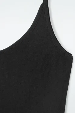 COS SCOOP-NECK MERINO WOOL TANK TOP BLACK