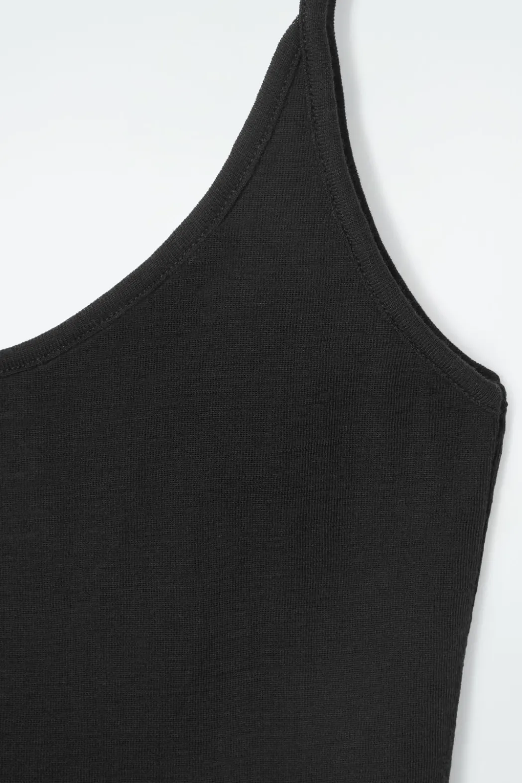 COS SCOOP-NECK MERINO WOOL TANK TOP BLACK