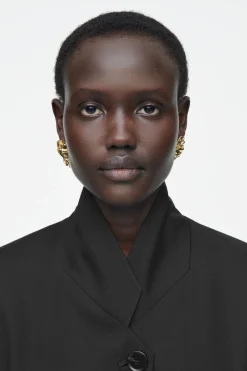 Clearance COS SCRUNCHED MISMATCHED EARRINGS GOLD