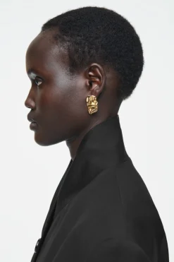Clearance COS SCRUNCHED MISMATCHED EARRINGS GOLD