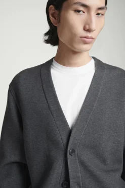 Best COS SCUBA-JERSEY V-NECK CARDIGAN GRAY