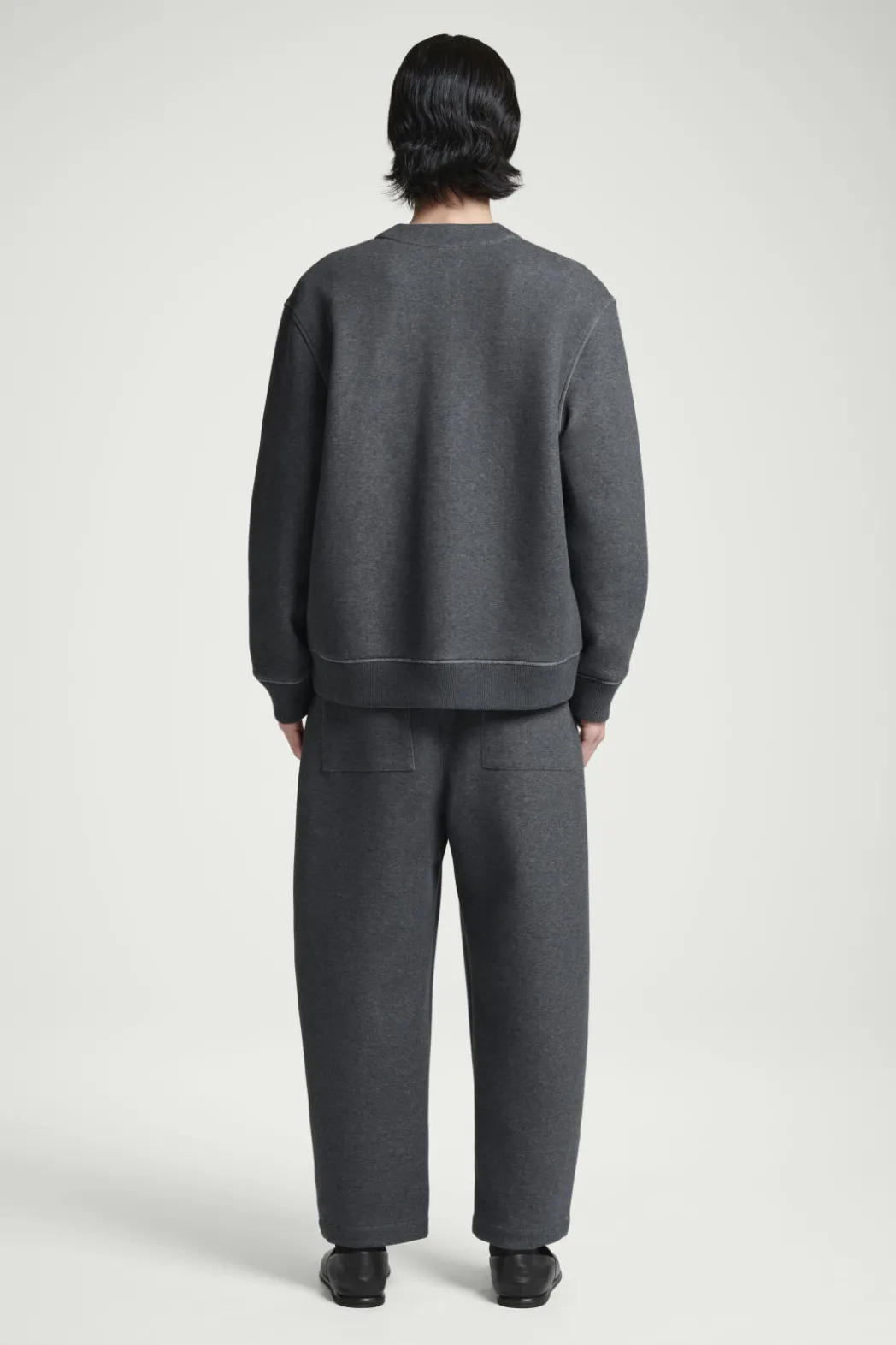 Best COS SCUBA-JERSEY V-NECK CARDIGAN GRAY