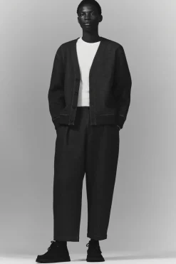 Best COS SCUBA-JERSEY V-NECK CARDIGAN GRAY