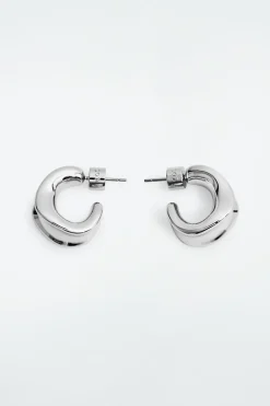 Outlet COS SCULPTED HOOP EARRINGS SILVER
