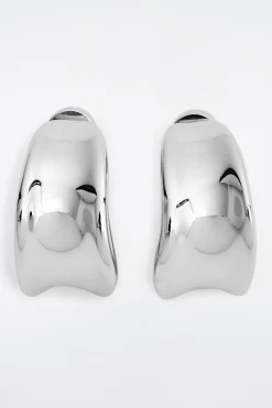 Outlet COS SCULPTED HOOP EARRINGS SILVER