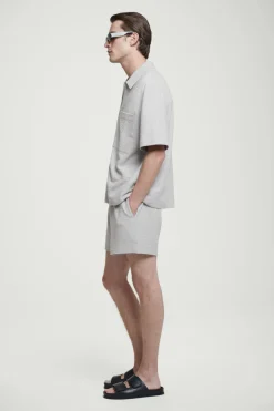 Discount COS SEERSUCKER ELASTICATED SHORTS GRAY