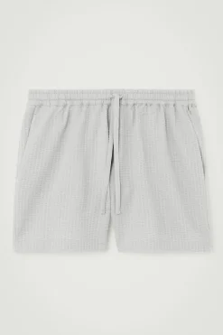 Discount COS SEERSUCKER ELASTICATED SHORTS GRAY