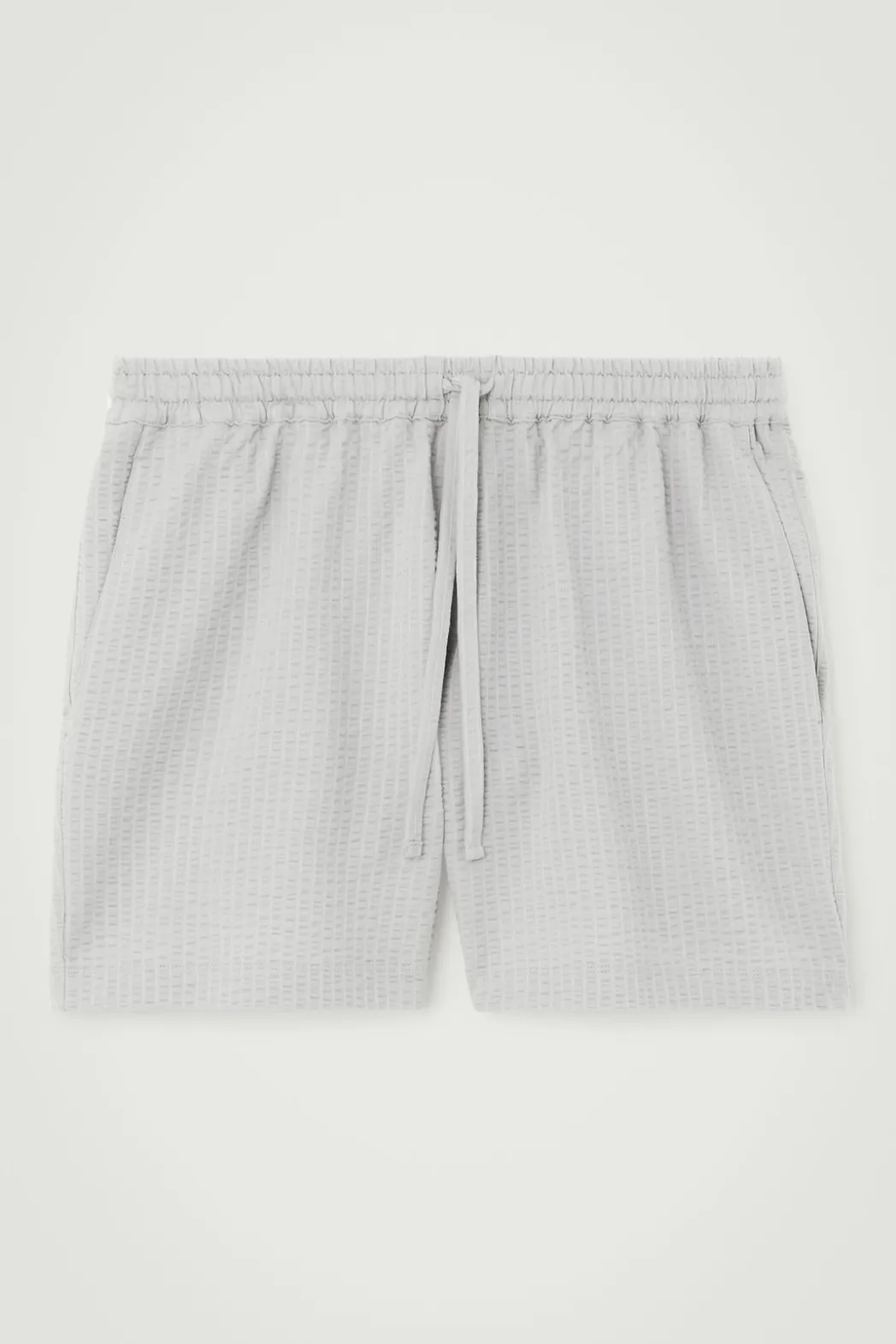 Discount COS SEERSUCKER ELASTICATED SHORTS GRAY