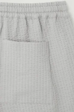 Discount COS SEERSUCKER ELASTICATED SHORTS GRAY