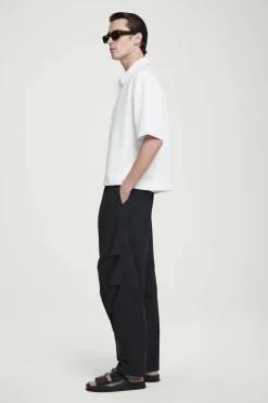 Hot COS SEERSUCKER HALF-ZIP POLO SHIRT WHITE