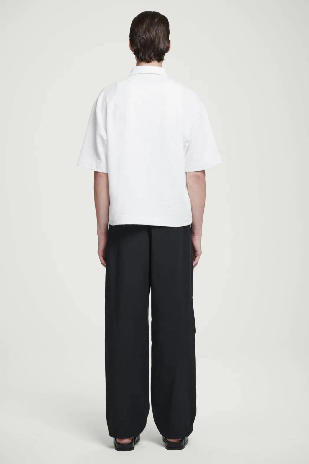 Hot COS SEERSUCKER HALF-ZIP POLO SHIRT WHITE